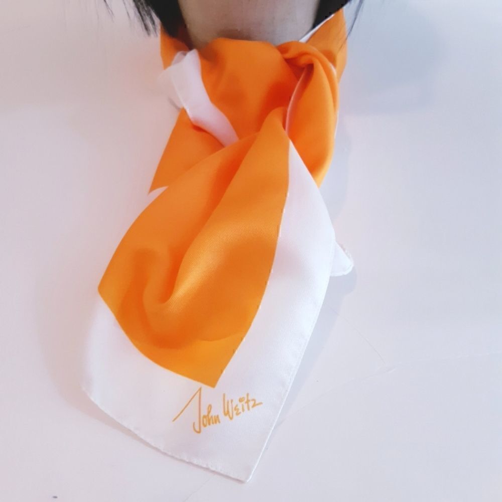 Vintage 70s John Weitz Orangesicle Italian Scarf